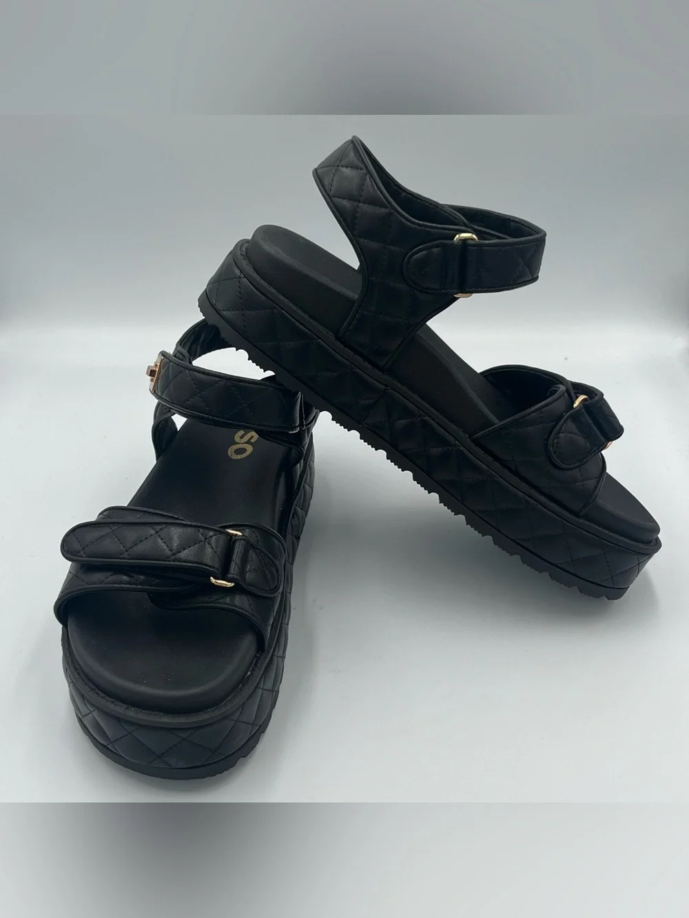 Sonoma Loreen Quilted Onyx Platform Sandals Women’s Size 7.5, 9.5, 10